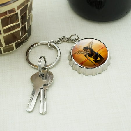 Wonder Woman Classic Logo Keychain Chrome Plated Metal Whistle Bottle Opener